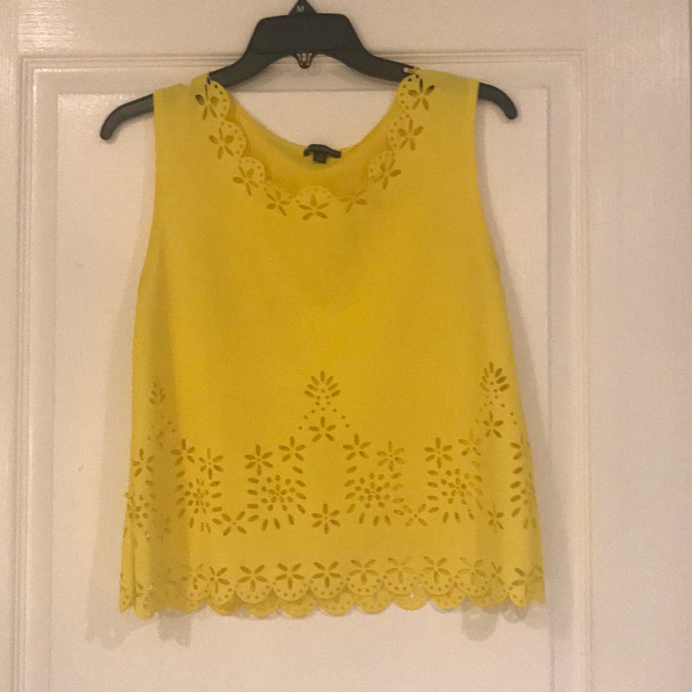 Yellow Perforated Crop Tank